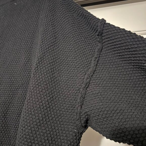 FP Beach Free People Beach Sz L Hailee Waffle Knit Oversized Sweater Button - Picture 7 of 12